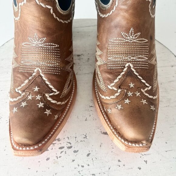 Lane RODEO HOUSTON Womens Cowboy Boots 5.5 Brown Western Cowgirl Mid Calf Tall - Picture 6 of 11